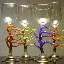 Flow Goblets, 1996. 8.5 inches tall.