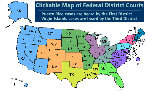 [ Map of Federal Court Districts ]
